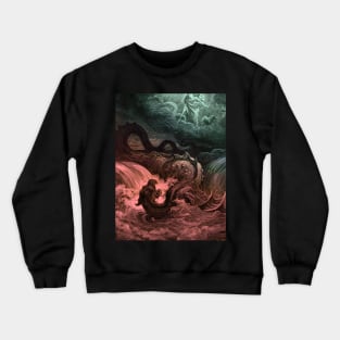 High Resolution Gustave Doré Illustration The Destruction of Leviathan Crewneck Sweatshirt